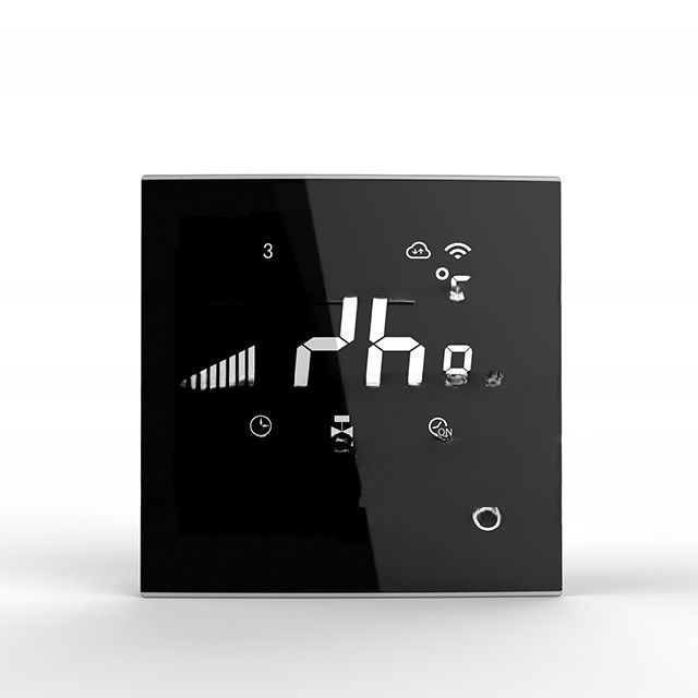 Черный сенсорный экран Tuya APP Умный термостат для системы котлов 24VAC/110VAC/220VAC